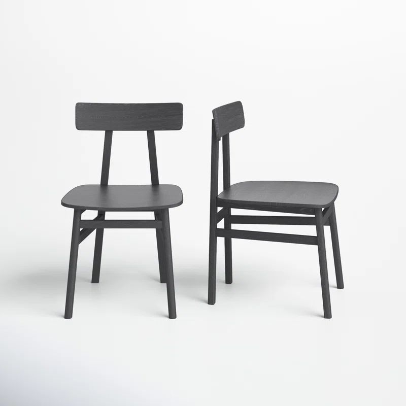 Elissa Solid Wood Solid Back Side Chair in Black (Set of 2) | Wayfair North America
