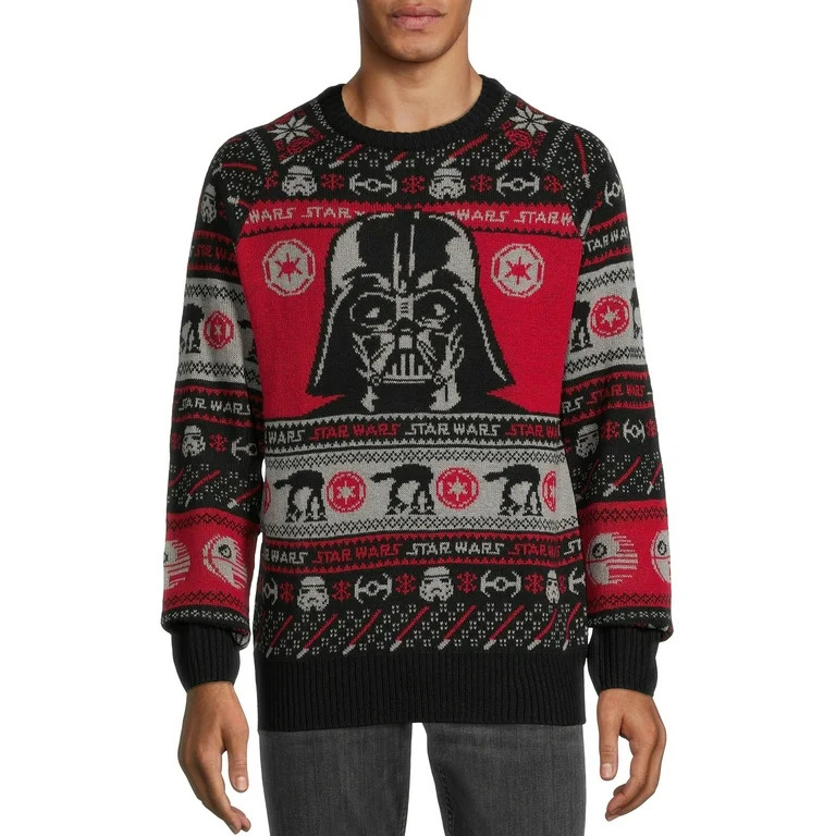 Star Wars Men's Darth Vader Christmas Sweater with Long Sleeves | Walmart (US)
