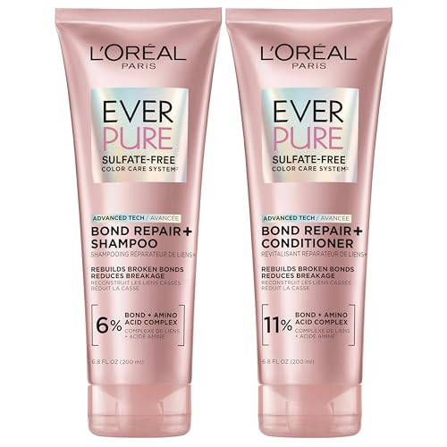 L'Oreal Paris EverPure Sulfate-Free Vegan Hair Care Kit - Shampoo and Conditioner to Strengthen and Repair Hair Bonds (Packaging May Vary) | Amazon (US)