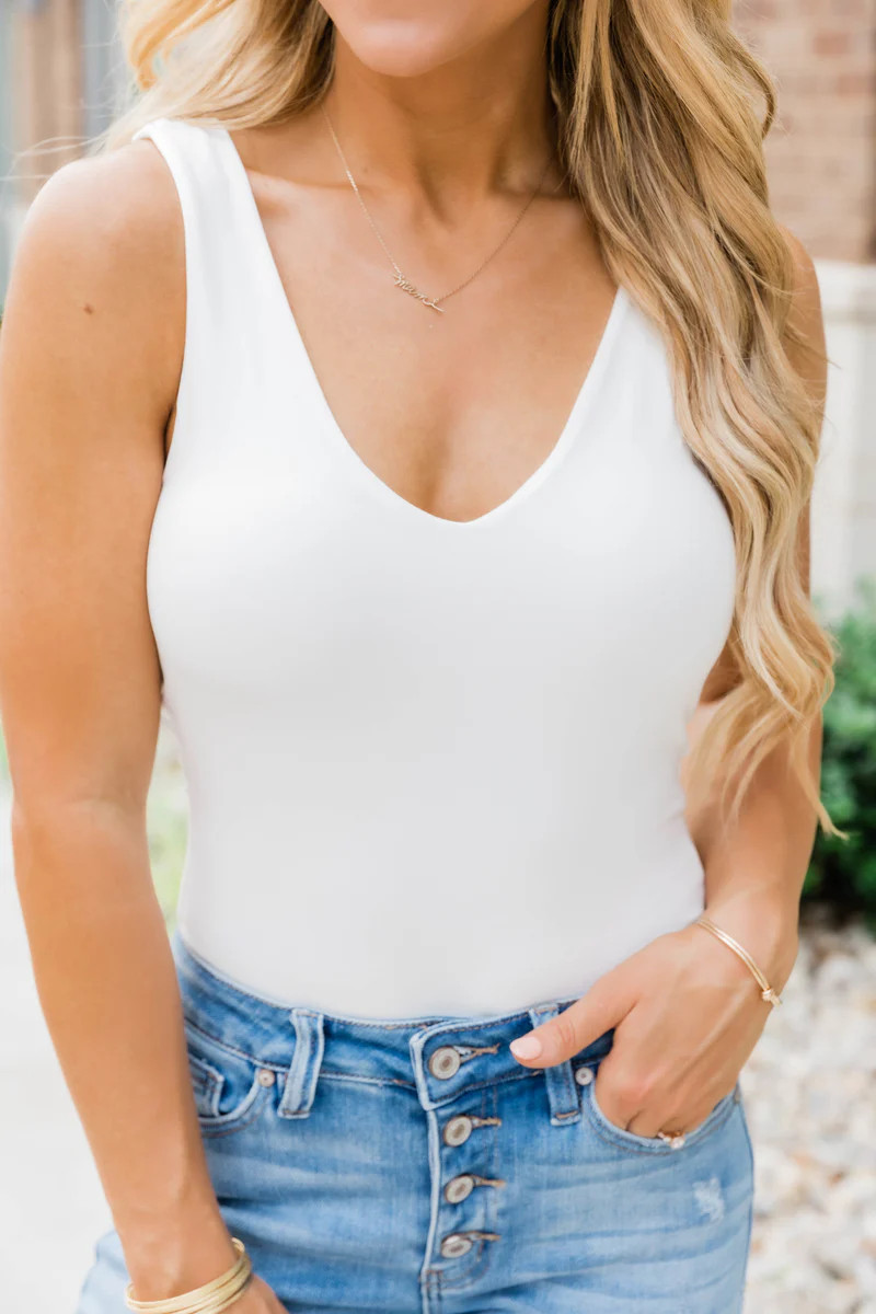 More Than Mine White Bodysuit | The Pink Lily Boutique