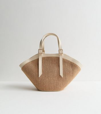 Stone Woven Trapeze Handbag New Look | New Look (UK)