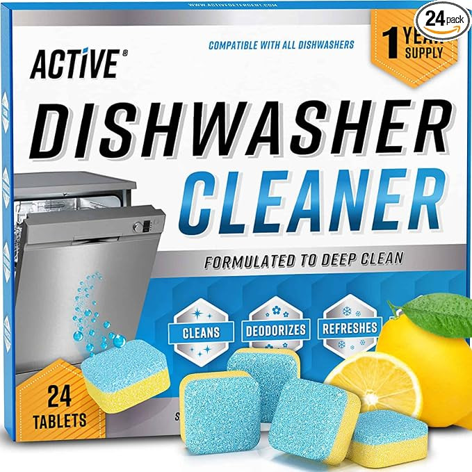 Dishwasher Cleaner And Deodorizer Tablets - 24 Pack Deep Cleaning Descaler Pods for Dish Washer M... | Amazon (US)