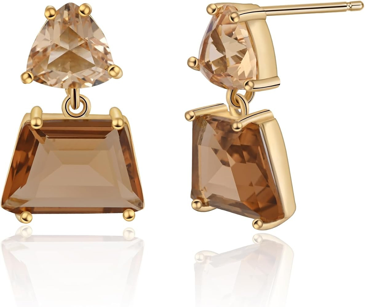 Hypoallergenic Brown Crystal Dangle Earrings for Women | Amazon (US)