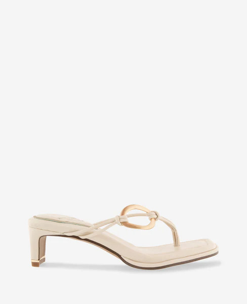 Madrid Leather Embellished Heel Sandal | Kenneth Cole