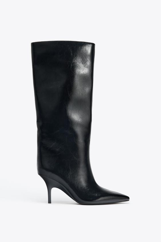 KITTEN HEEL KNEE-HIGH BOOTS | Zara UK