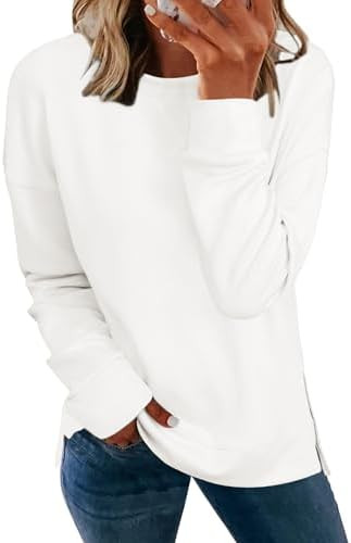 Glamaker Women's Long Sleeve Crewneck Sweatshirt Air Essentials Soft Loose Pullover Sweatshirts | Amazon (US)