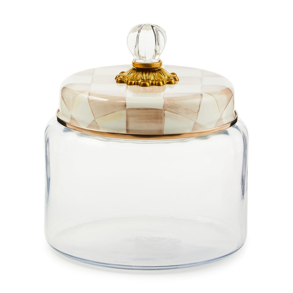 Mocha Check Medium Kitchen Canister | MacKenzie-Childs