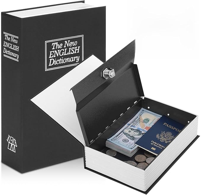 KYODOLED Diversion Book Safe with Key Lock, Secret Safe Metal Lock Box, Money Storage Collection ... | Amazon (US)