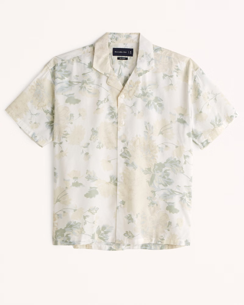 Men's Camp Collar Button-Up Shirt | Men's Clearance | Abercrombie.com | Abercrombie & Fitch (US)