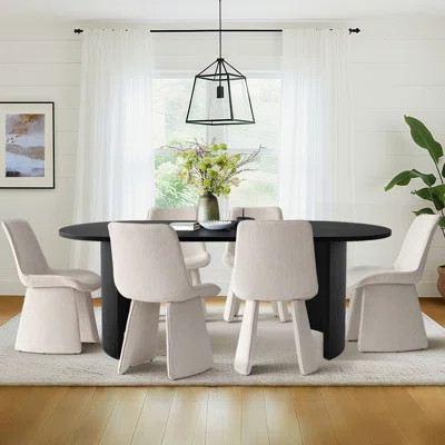 7-Piece Modern Oval Dining Table Set | Wayfair North America