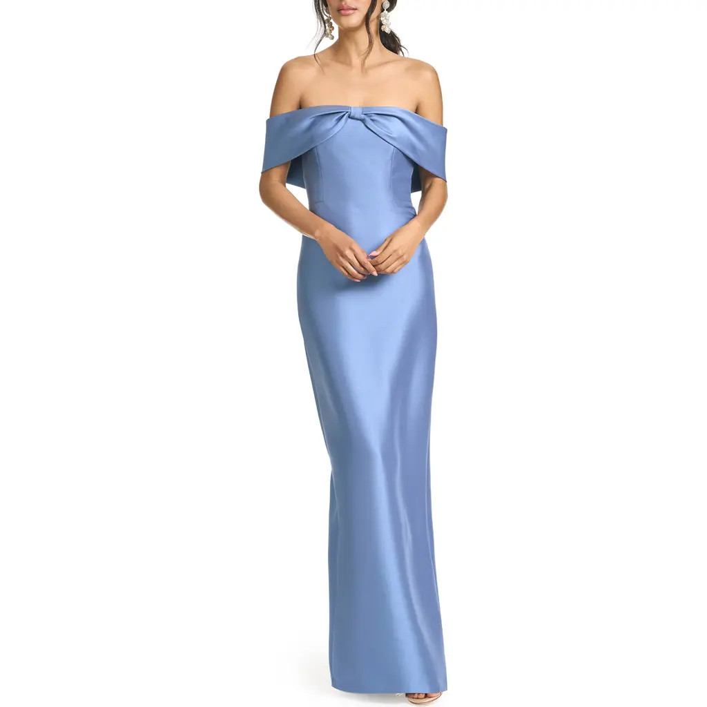 Sachin & Babi Michelle Off the Shoulder Mikado Gown in Twilight at Nordstrom, Size 12 | Nordstrom