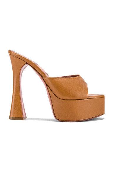 AMINA MUADDI Dalida Nappa Sandal in Brown | FWRD 