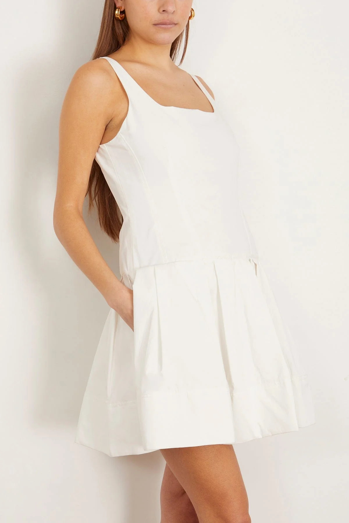 Lucy Sleeveless Mini Dress in White | Hampden Clothing