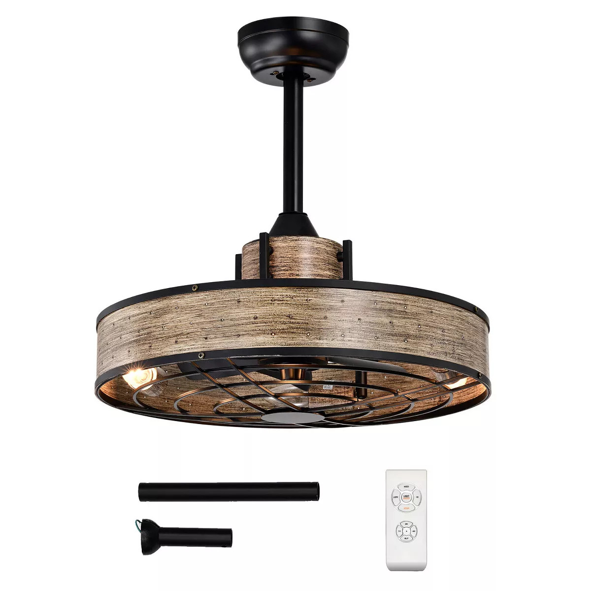 Tangkula 20" Caged Ceiling Fan 3 Wind Speeds with Light & Remote Control for Bedroom | Target