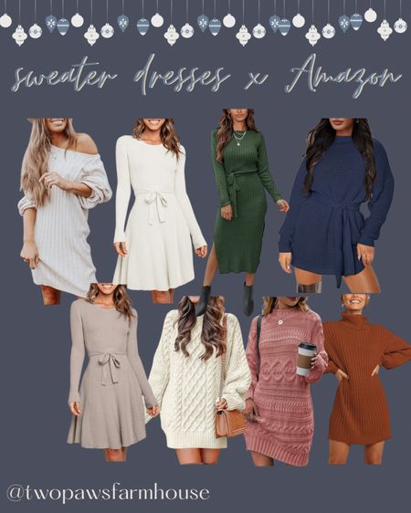 The best and highly reviewed sweater dresses from Amazon! All of these sweater dresses had hundreds of good reviews and are super affordable too! Up your winter wear this season with these cozy dresses! 

#LTKGiftGuide #LTKsalealert #LTKstyletip