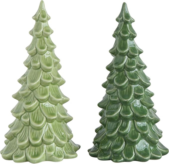 Creative Co-Op Large Green Stoneware Tree Set of 2 Shades Figures and Figurines | Amazon (US)