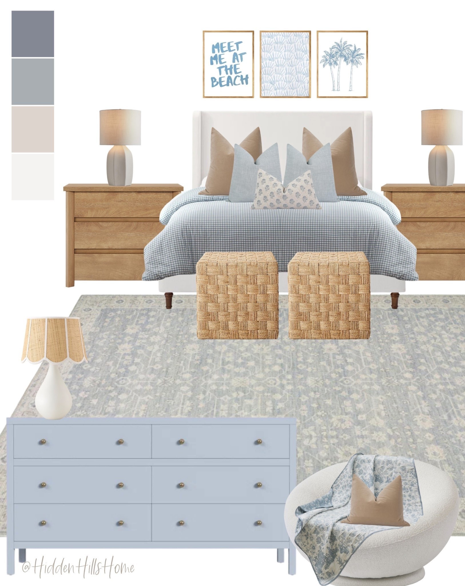 Girls bedroom decor mood board, teen girls room design, coastal girls bedroom decor ideas, home decor, bedding, nightstands, blue girls room inspiration #girls

#LTKHome #LTKSaleAlert #LTKKids