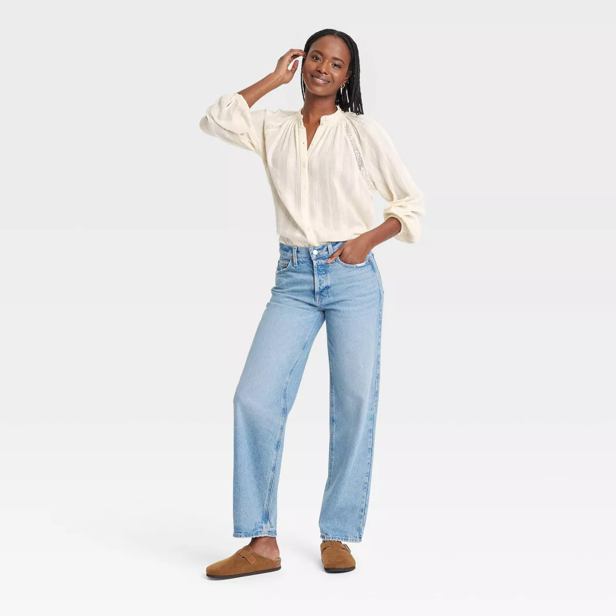 Women's Balloon Long Sleeve Lace Blouse - Universal Thread™ | Target