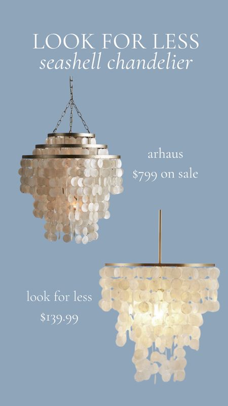 Look for Less Arhaus coastal seashell chandelier

#LTKsalealert #LTKstyletip #LTKhome