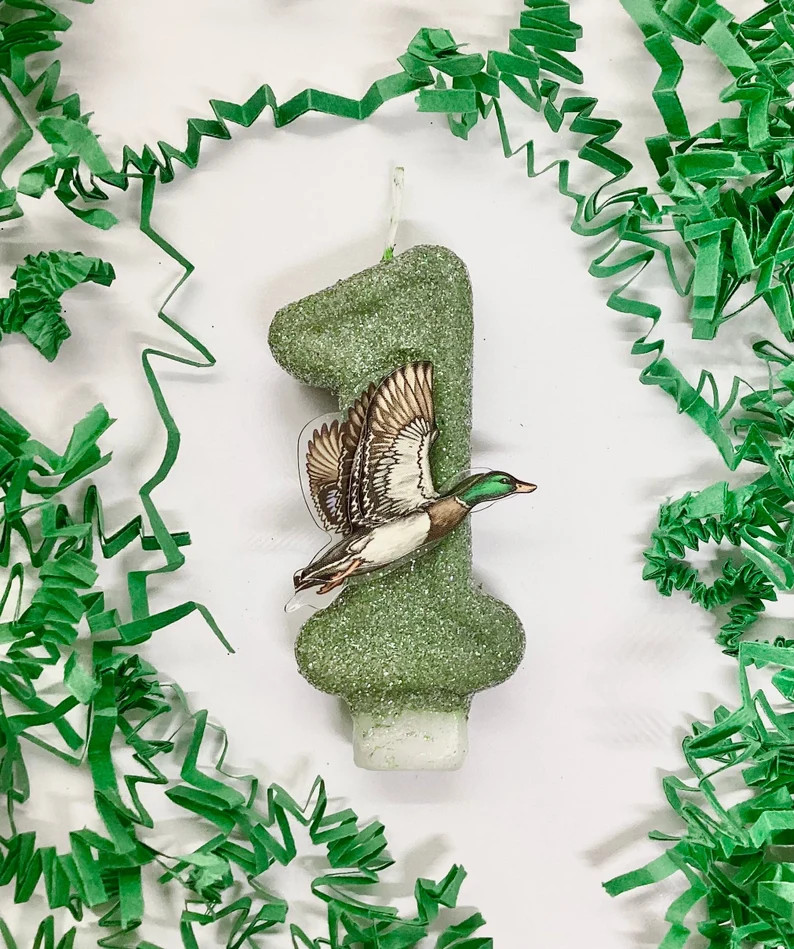 Mallard Duck Birthday Candle, Hunting Season Party Decor, Boys Hunter Theme, Birthday Candle, Spa... | Etsy (US)