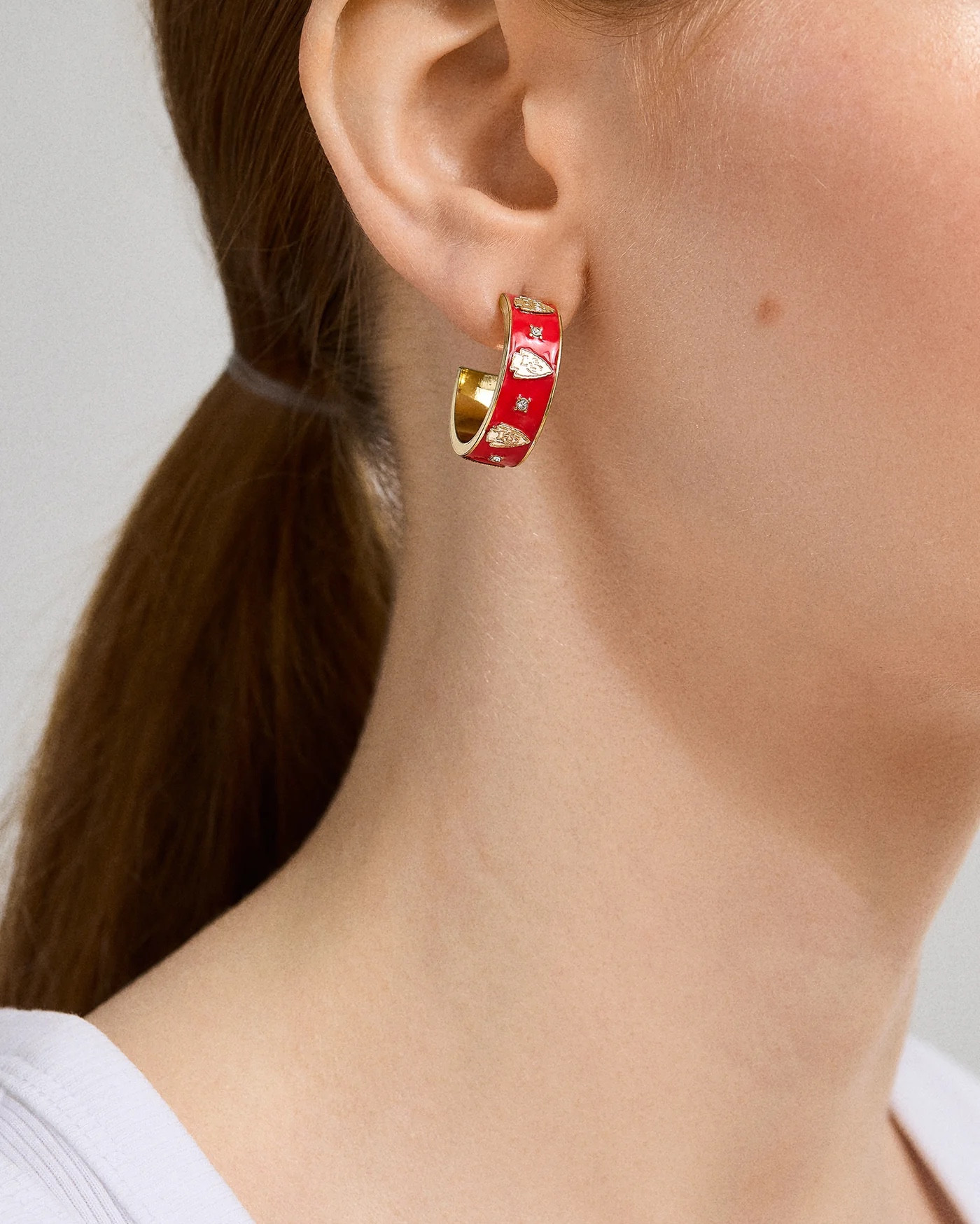 KC Chiefs Hoop Earrings. 
#Superbowl #FootballJewelry

#LTKStyleTip #LTKWatchNow #LTKFindsUnder50