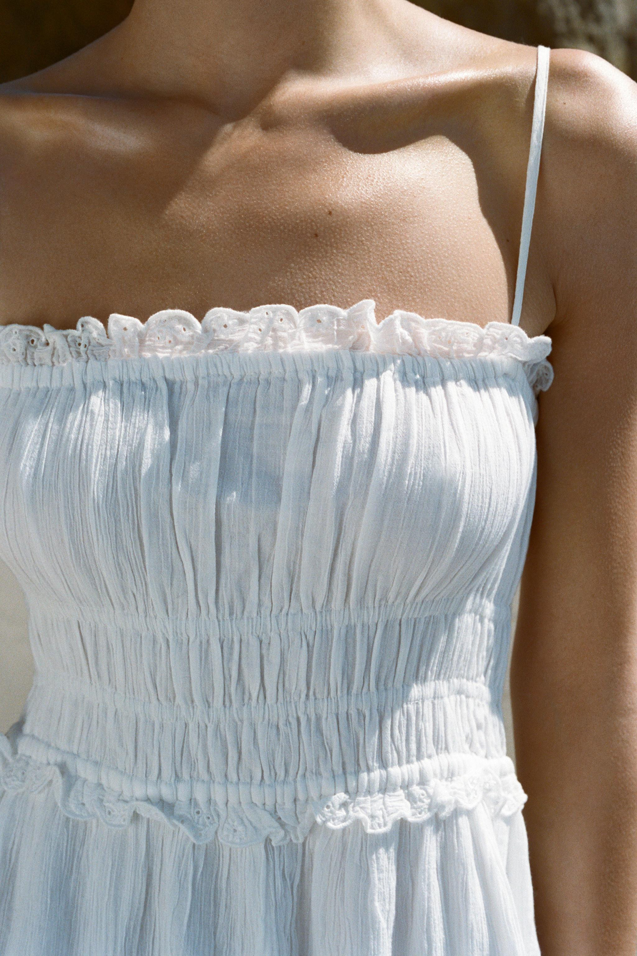 VOLUMINOUS GAUZE MIDI DRESS | Zara US