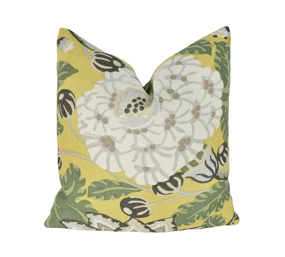 Thibaut  Mitford  Yellow  Cushion Cover Pillow Throw | Etsy | Etsy (US)