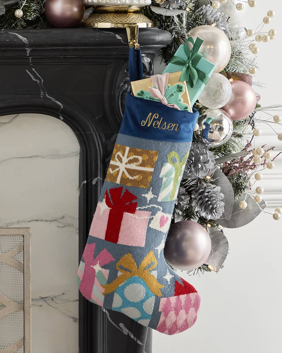 Bauble Stockings x Sainty Nelsen "From, Our Family" Christmas Stocking, Personalized | Neiman Marcus