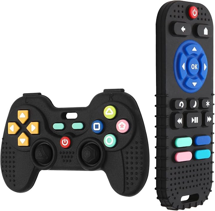 Hooku 2 Pack Silicone Teething Toys for Babies 0-6 Months, Teethers for Babies 6-12 Months, Remot... | Amazon (US)