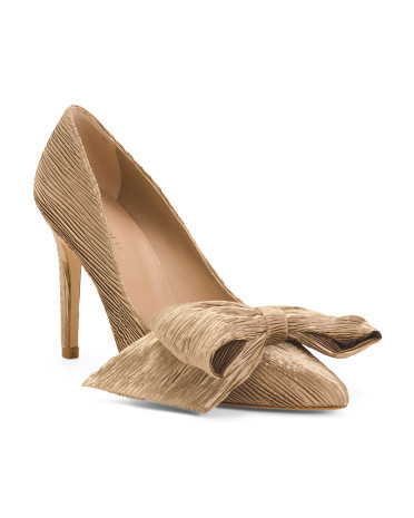 Made In Spain Vivi Oversized Bow Pointy Toe Court Heels | TJ Maxx