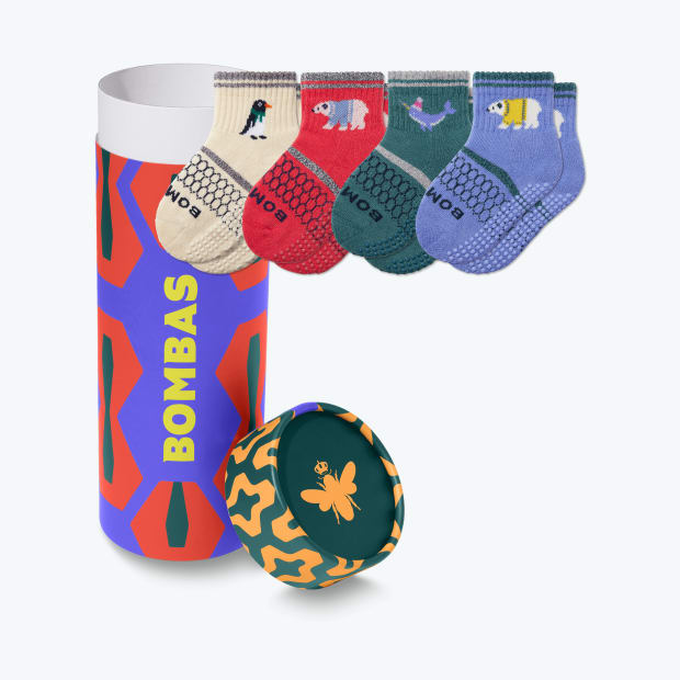 Toddler Holiday Gripper Calf Sock 4-Pack Gift Box | Bombas Socks