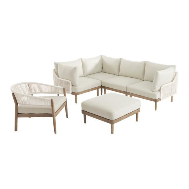 Sorano Nautical Rope Modular Outdoor Sectional Collection | World Market