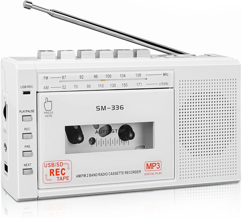 Portable Cassette Player Recorder, Cassette to MP3 Digital Converter via USB or Micro SD Card, Po... | Amazon (US)