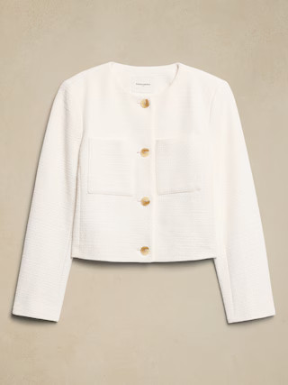 Boucle Collarless Jacket | Banana Republic Factory
