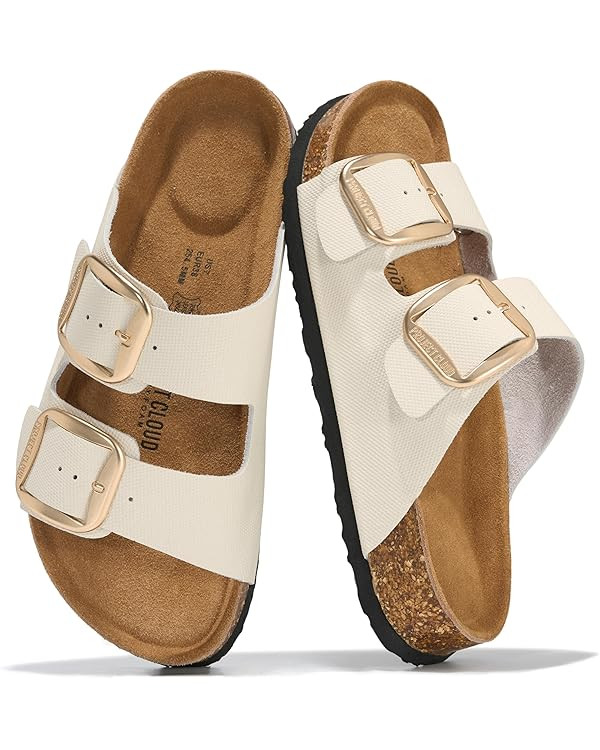 Project Cloud 100% Genuine Leather Footbed Sandals for Women 2026 Comfortable Beach Essentials Wo... | Amazon (US)