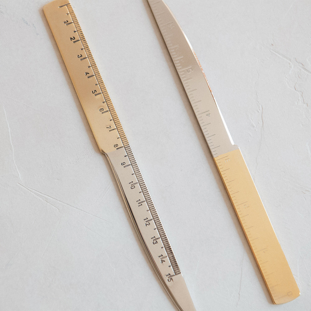 Gold Plated Letter Opener & Ruler | Roan Iris