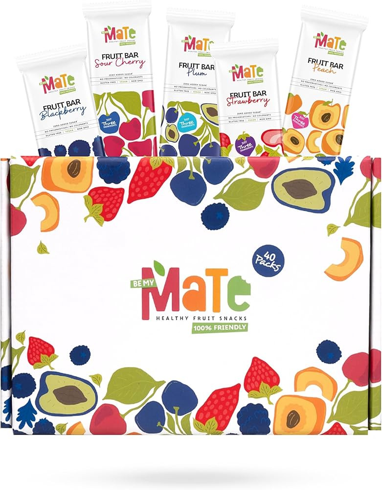 Mate Variety Pack (40 Pack) Healthy Snack, 100% Natural Real Fruit Bar & Gluten-Free & Vegan & No... | Amazon (US)