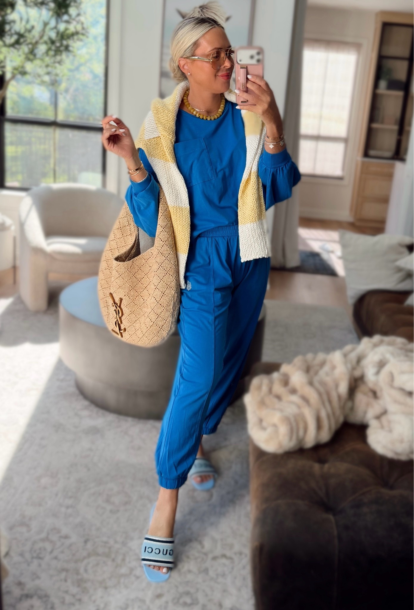 This cobalt blue set is one of those effortless outfits that makes you feel instantly put together 💙✨

I paired it with my woven YSL bag (always one of my most-used bags this time of year) and love how elevated it makes an otherwise comfy look. Perfect for travel days, errands, lunch, or just everyday life when you still want to feel chic and polished.

Wearing a small in the set!

matching set • travel outfit • spring outfit • summer outfit • elevated casual style • chic everyday outfit • resort wear • comfortable fashion • airport outfit • blue set outfit

#LTKootd #LTKgrwm #LTKActive