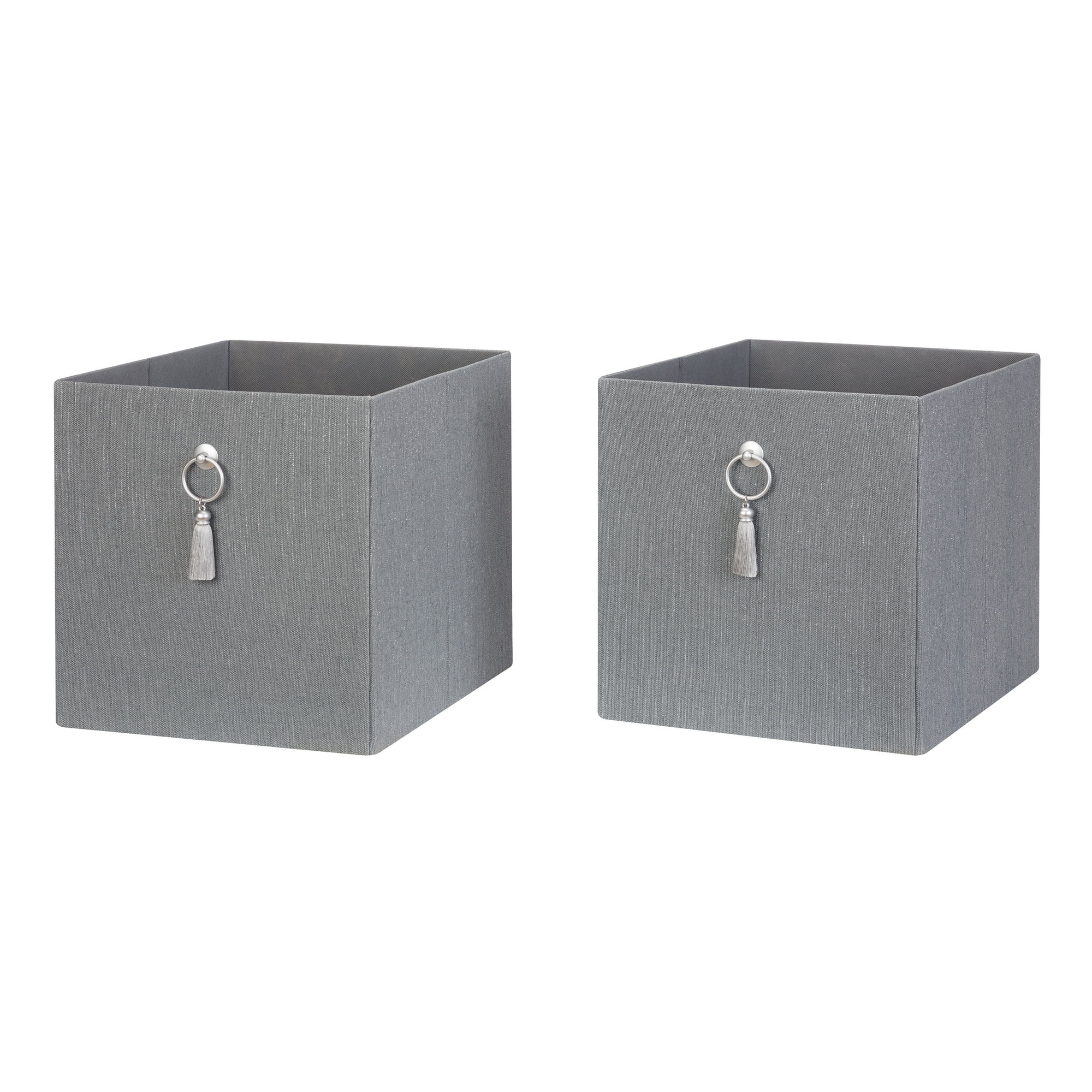 Better Homes & Gardens Fabric Storage Bin with Tassel, 2-Pack, Multiple Colors | Walmart (US)
