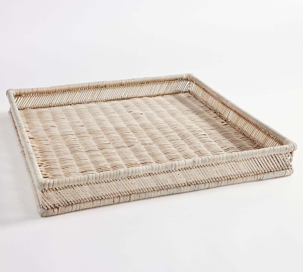 Eden Handwoven Rattan Trays | Pottery Barn (US)