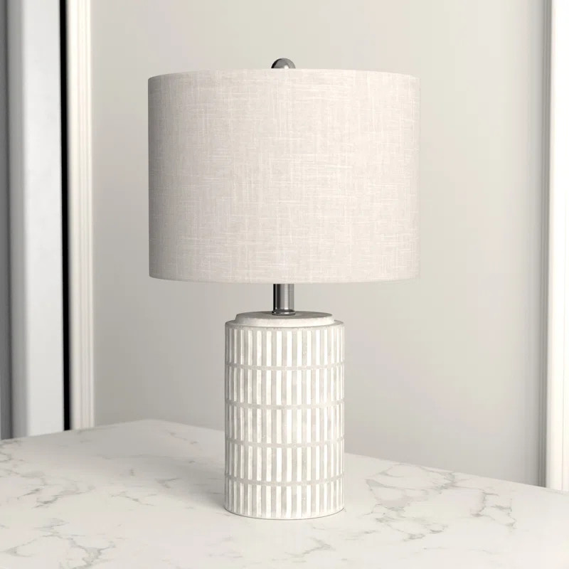 Chorale 21'' Distressed Gray/White Bedside Table Lamp | Wayfair North America