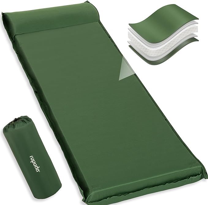 ropoda Self Inflating Sleeping Pad - Fast-Rebound, 3" Thick Elastic Foam Sleeping Pad,Camping Mat... | Amazon (US)