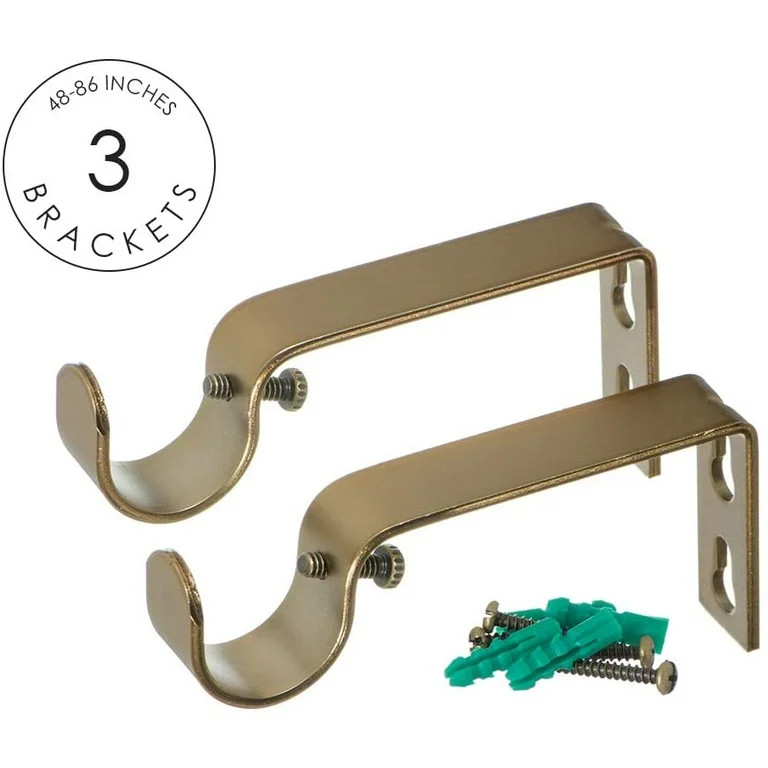 Ivilon Drapery Window Curtain Rod - End Cap Style Design 1 Inch Pole. 48 to 86 Inch Color Warm Go... | Walmart (US)