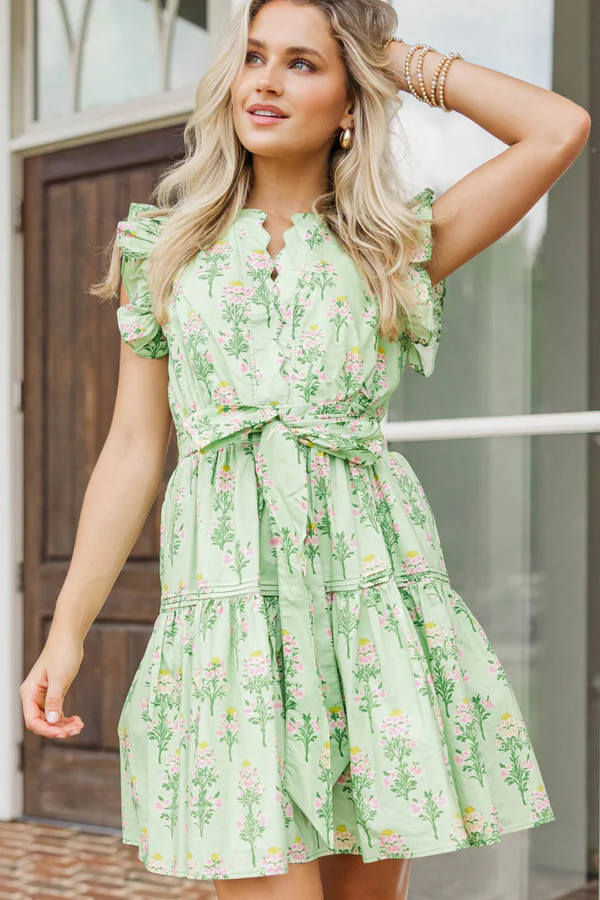 Made For Today Green Floral Dress | The Mint Julep Boutique