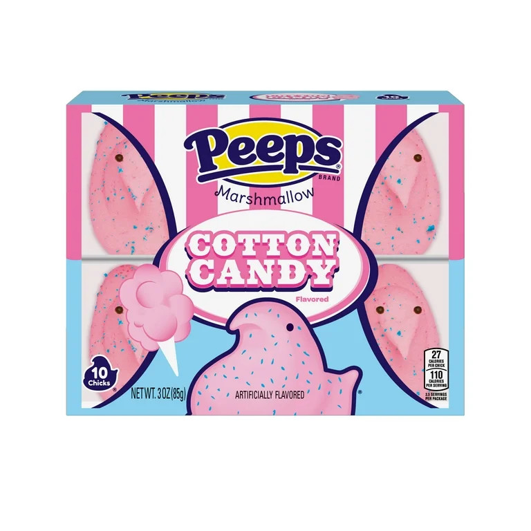 PEEPS, Cotton Candy Flavored Marshmallow Chicks, 10 Count. (3.0 Ounces.) - Walmart.com | Walmart (US)