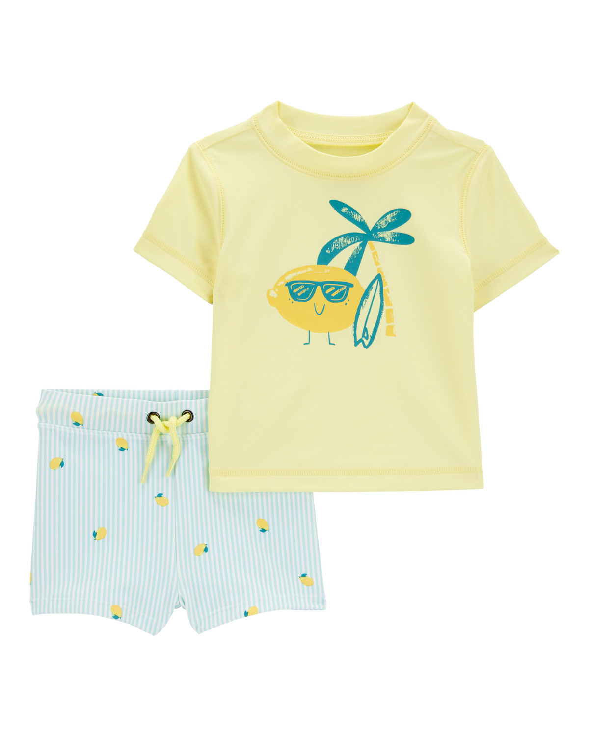 Baby Boy 2-Piece Lemon Rashguard & Swim Trunk Set - Yellow/Blue - Carter's | Carter's | Carter's Inc