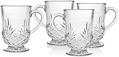 Godinger Coffee Mugs, Tea or Hot Water Glass Cups - Dublin Collection, Set of 4 | Amazon (US)