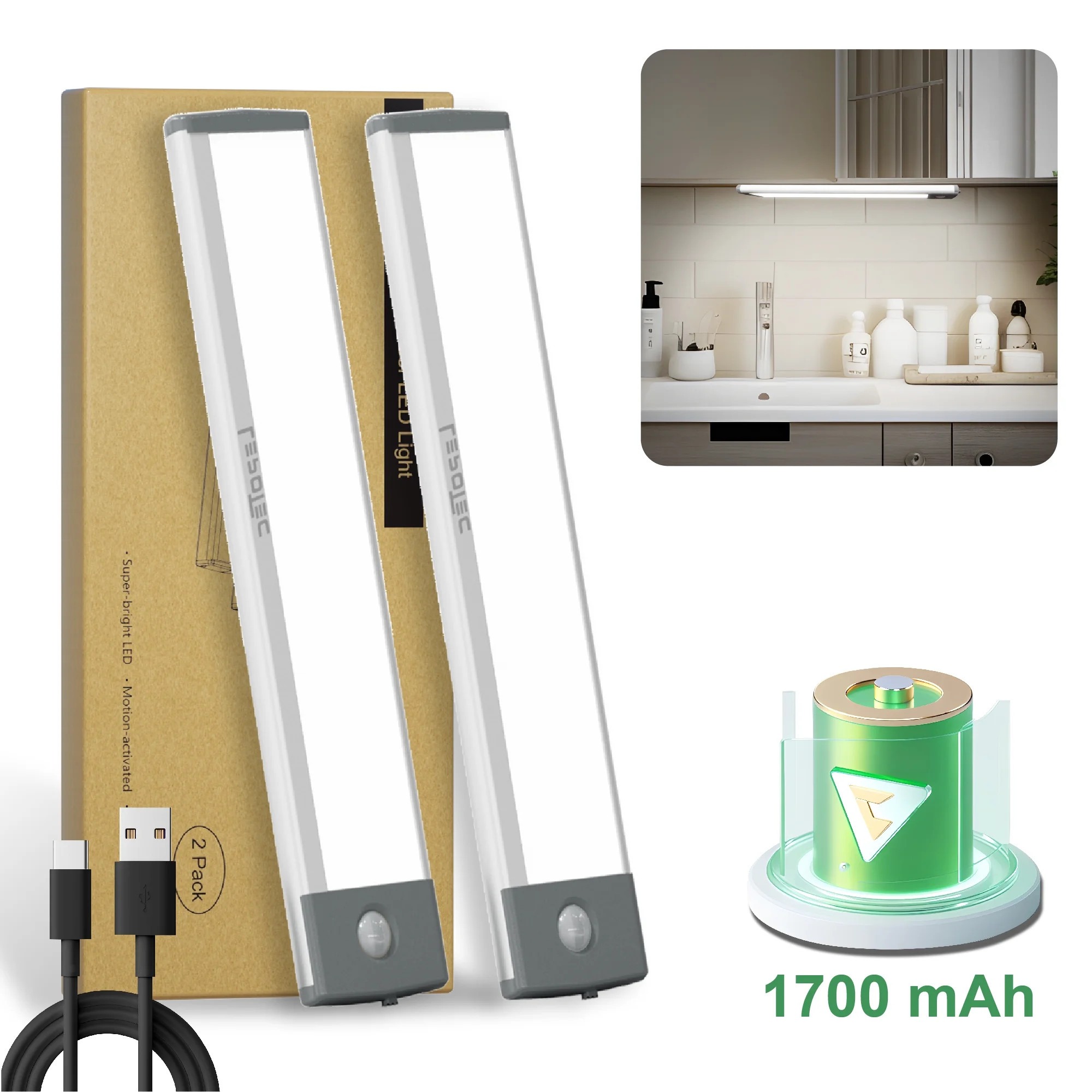 30LED Under Counter Closet Lighting, Motion Sensor Cabinet Light,Under Cabinet Lighting, Wireless... | Walmart (US)