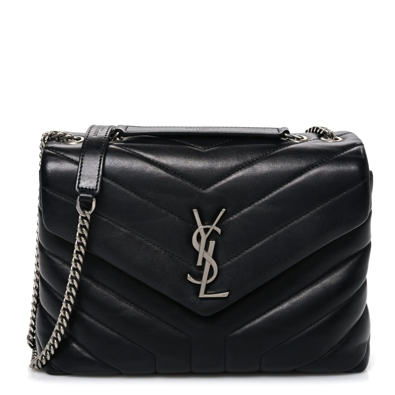 Calfskin Y Quilted Monogram Small Loulou Chain Satchel Black | FASHIONPHILE (US)