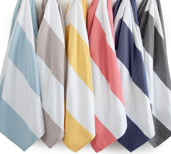 Conner Block Striped Beach Towel | Pottery Barn (US)